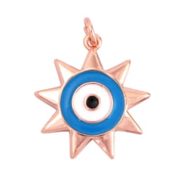 Evil Eye Charm Pendant,18K Real Gold Plated Cubic Zirconia CZ Paved Religours,Jewelry Necklace Bracelet Accessories Supplies K09