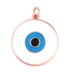 Evil Eye Charm Pendant,18K Real Gold Plated Cubic Zirconia CZ Paved Religours,Jewelry Necklace Bracelet Accessories Supplies K09