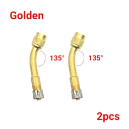 2Pcs Motorcycle Brass 45 90 135 Degree Angle Bent Valve Inflator Connector Tyre Tube Valve Extension Adapter for Truck Car Bike