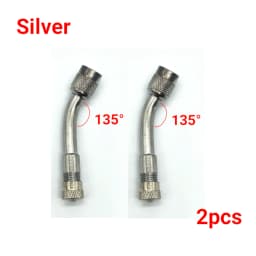 2Pcs Motorcycle Brass 45 90 135 Degree Angle Bent Valve Inflator Connector Tyre Tube Valve Extension Adapter for Truck Car Bike