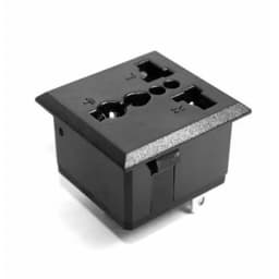 Black Copper 10/16A 250V American Japan Australian British EU Germany French Brazil Universal Electrical AC Power Socket