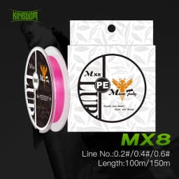 Kingdom 100M 150M Fishing Line 0.2# 0.4# 0.6# 9 12LB PE Braided Line Super Strong Multifilament Fishing Wire For Carp Fishing
