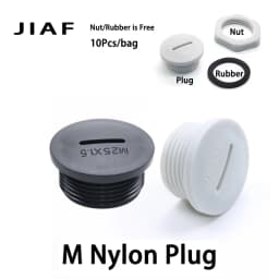 10pcs M12-M71 Plastic Plug Hole Cap IP68 Waterproof Nylon Thread Hole Plug M20*1.5 Black Grey Hole Cap Sealing Cover With Rubber