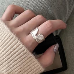 VENTFILLE 925 Sterling Silver Rings INS Fashion Hip Hop Vintage Couples Hollow Lines Punk Thai Silver Party Adjustable Jewelry