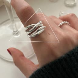 VENTFILLE 925 Sterling Silver Rings INS Fashion Hip Hop Vintage Couples Hollow Lines Punk Thai Silver Party Adjustable Jewelry