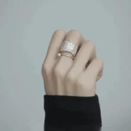 VENTFILLE 925 Sterling Silver Rings INS Fashion Hip Hop Vintage Couples Hollow Lines Punk Thai Silver Party Adjustable Jewelry