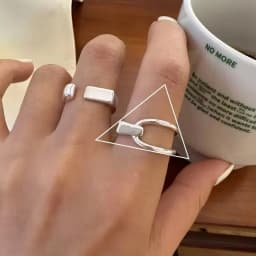VENTFILLE 925 Sterling Silver Rings INS Fashion Hip Hop Vintage Couples Hollow Lines Punk Thai Silver Party Adjustable Jewelry