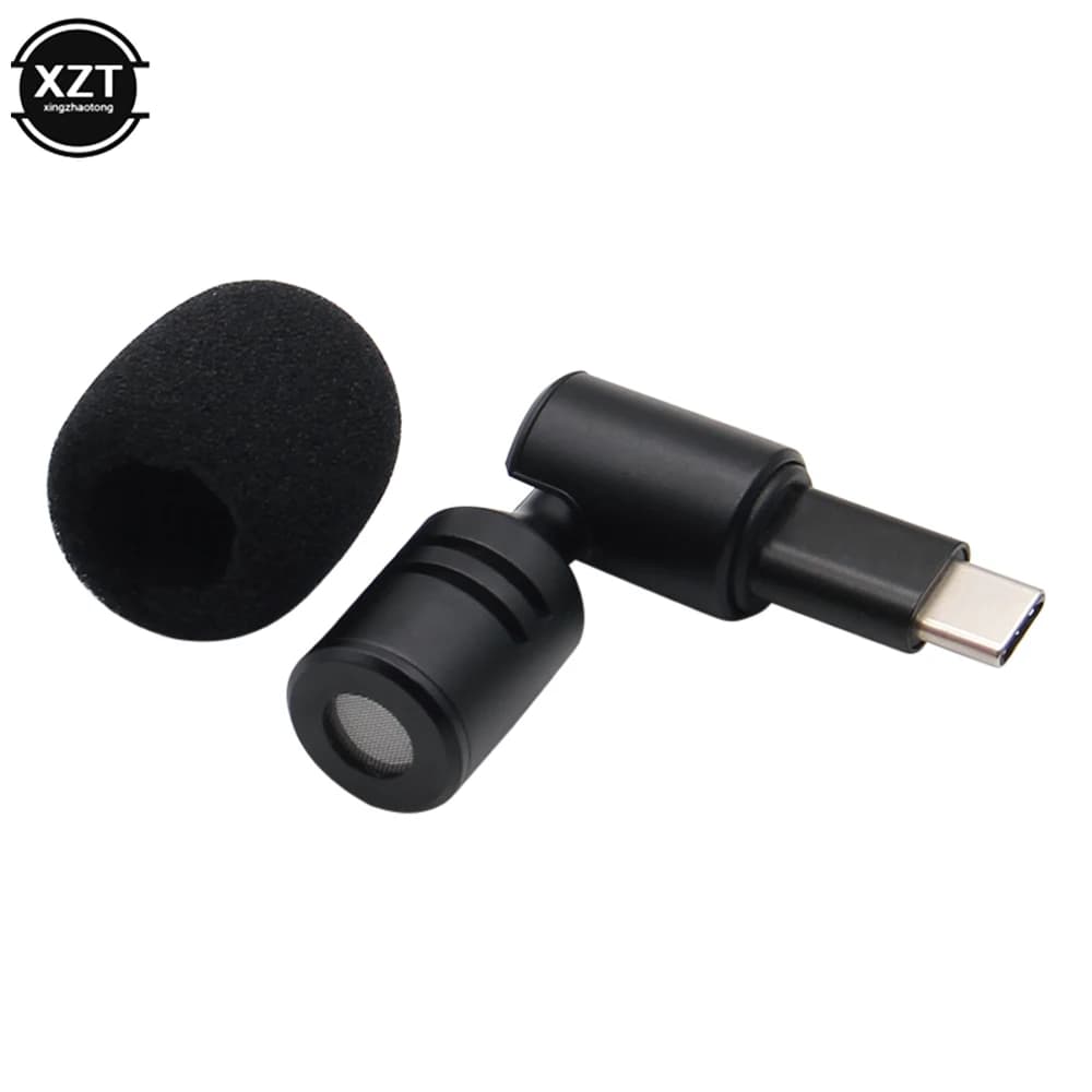Portable Mini Microphone 3.5mm Stereo Type-C Flexural Bendable Wireless Mic For Phone Cameras Computer Laptop PC Recording