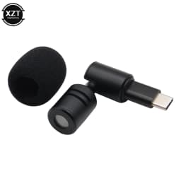 Portable Mini Microphone 3.5mm Stereo Type-C Flexural Bendable Wireless Mic For Phone Cameras Computer Laptop PC Recording