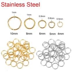 50 100pcs PVD Never Fade Stainless Steel Open Jump Rings 4 5 6 8 10 mm Split Rings Connectors For Diy Jewelry Making Supplies