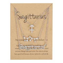 3Pcs/set 12 Zodiac Sign Necklace For Women 12 Constellation Pendant Chain Choker Birthday Jewelry With Cardboard Card