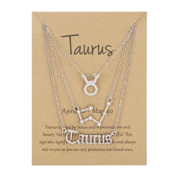 3Pcs/set 12 Zodiac Sign Necklace For Women 12 Constellation Pendant Chain Choker Birthday Jewelry With Cardboard Card