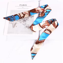 New Print Flower Small Scarf for Women Handle Bag Ribbons Brand Fashion Head Scarf Small Long Skinny Scarves Wholesale Headbands