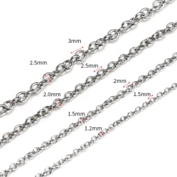 10Meters Stainless Steel Cable Round Cross Necklace Chain 1.5 2.0 2.5mm O Link Chain for Diy Jewelry Making Chain Materials Bulk