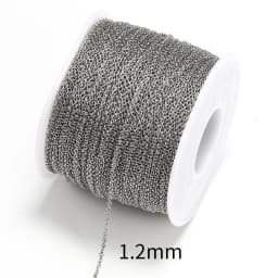 10Meters Stainless Steel Cable Round Cross Necklace Chain 1.5 2.0 2.5mm O Link Chain for Diy Jewelry Making Chain Materials Bulk