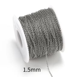 10Meters Stainless Steel Cable Round Cross Necklace Chain 1.5 2.0 2.5mm O Link Chain for Diy Jewelry Making Chain Materials Bulk