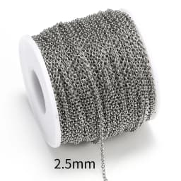 10Meters Stainless Steel Cable Round Cross Necklace Chain 1.5 2.0 2.5mm O Link Chain for Diy Jewelry Making Chain Materials Bulk