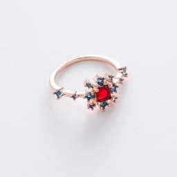 Korean New Exquisite Crystal Temperament Ring Sweet French Elegant Flower Opening Ring Female Jewelry