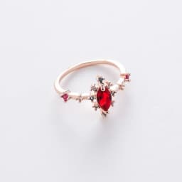 Korean New Exquisite Crystal Temperament Ring Sweet French Elegant Flower Opening Ring Female Jewelry