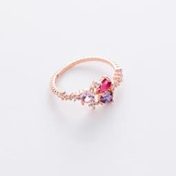 Korean New Exquisite Crystal Temperament Ring Sweet French Elegant Flower Opening Ring Female Jewelry