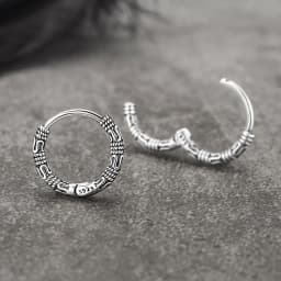 Vintage 925 Sterling Silver Hoop Earrings Pattern Earring For Women Silver Jewelry Korea New