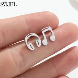 Fashion Stainless Steel Piercing Stud Earrings for Women Leaves Boots Star Cactus Music Small Earings Girls Cartilage Ear Studs