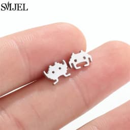 Fashion Stainless Steel Piercing Stud Earrings for Women Leaves Boots Star Cactus Music Small Earings Girls Cartilage Ear Studs