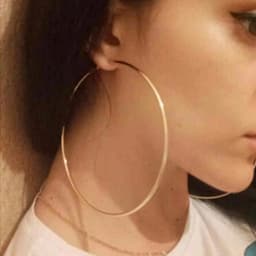40-80mm Exaggerated Big Smooth Circle Hoop Earrings for Women Aros Simple Round Loop Ear Wedding Jewelry Brincos Cool Gift