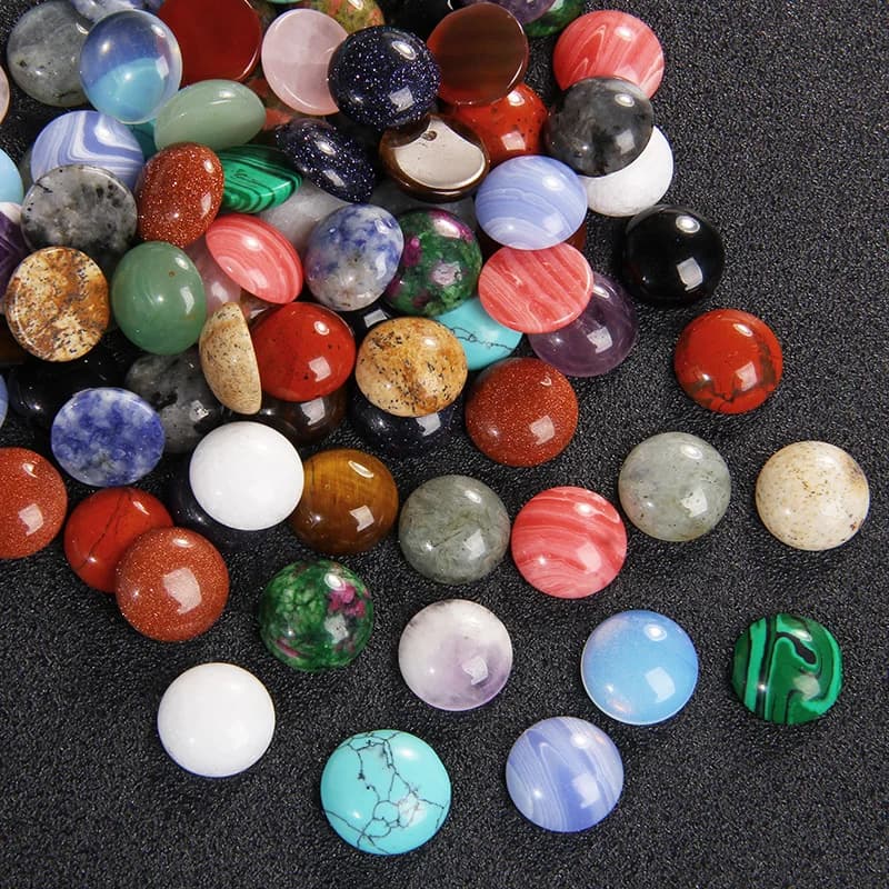 4/6/8/10/12mm Natural Stone Cabochon Round Semi-precious Cameo Fit DIY Ring Earring Bracelet Jewelry Making Finding 10pcs/lot