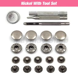50set Snaps Button Metal Snap Fasteners Press Studs Kit Optional 4 Installation Tools For Clothes Garment Bag Shoes Leathercraft