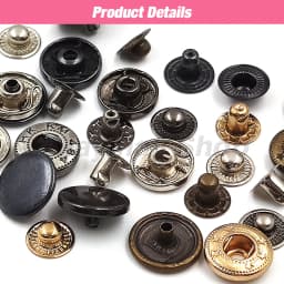 50set Snaps Button Metal Snap Fasteners Press Studs Kit Optional 4 Installation Tools For Clothes Garment Bag Shoes Leathercraft