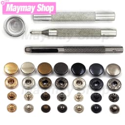 50set Snaps Button Metal Snap Fasteners Press Studs Kit Optional 4 Installation Tools For Clothes Garment Bag Shoes Leathercraft