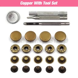 50set Snaps Button Metal Snap Fasteners Press Studs Kit Optional 4 Installation Tools For Clothes Garment Bag Shoes Leathercraft