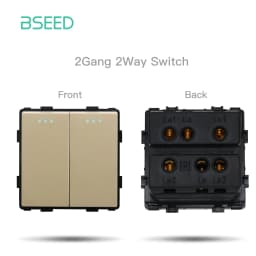 BSEED EU Standard Wall Light Switch Module Electrical Outlets Button Switch DIY Function Part Glass Panel Free Collocation Gold