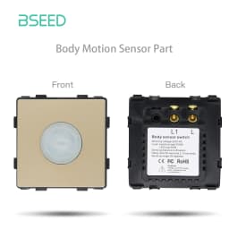 BSEED EU Standard Wall Light Switch Module Electrical Outlets Button Switch DIY Function Part Glass Panel Free Collocation Gold