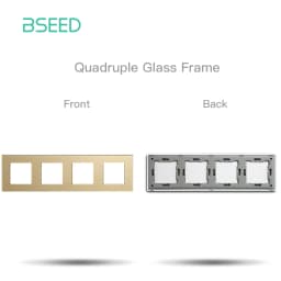 BSEED EU Standard Wall Light Switch Module Electrical Outlets Button Switch DIY Function Part Glass Panel Free Collocation Gold
