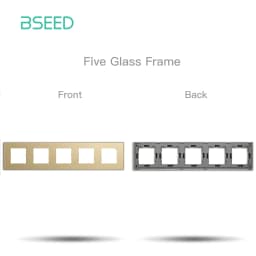 BSEED EU Standard Wall Light Switch Module Electrical Outlets Button Switch DIY Function Part Glass Panel Free Collocation Gold