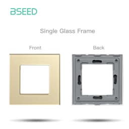 BSEED EU Standard Wall Light Switch Module Electrical Outlets Button Switch DIY Function Part Glass Panel Free Collocation Gold