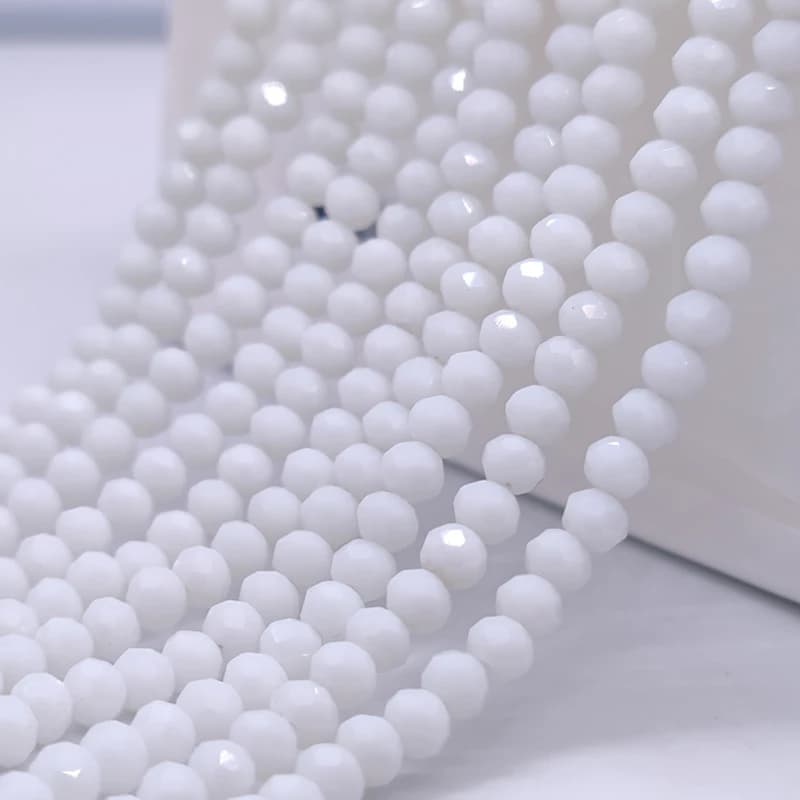 2 3 4 6 8mm Faceted White Glass Crystal Beads Flat Round Loose Spacer Beads DIY Making Bracelet Necklace Jewelry Accessories