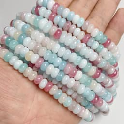 5*8mm Rondelle Stone Beads Chalcedony Natural Jaspers Abacus Beads Jades Loose Beads for Jewelry Making Bracelet DIY Necklace