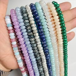 5*8mm Rondelle Stone Beads Chalcedony Natural Jaspers Abacus Beads Jades Loose Beads for Jewelry Making Bracelet DIY Necklace