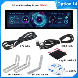 3.5 / 5 Inch IPS Type-C Secondary Screen Mini Computer USB Display CPU GPU RAM HDD Monitor with Holder Metal Case No Use AIDA64