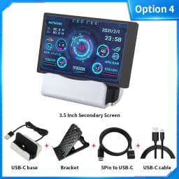 3.5 / 5 Inch IPS Type-C Secondary Screen Mini Computer USB Display CPU GPU RAM HDD Monitor with Holder Metal Case No Use AIDA64
