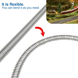 Evemodel 1pc/2pcs/5pcs Model Train 1:87 Railroad Cupronickel Tracks Flexible Rail Code 100 with Sleeper HO Scale 50cm HP17HO
