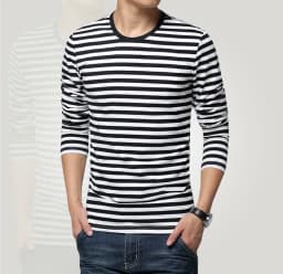Men t-shirt for men clothing harajuku Women's t-shirt Slim Fit cotton Stripe Long sleeve tshirt Plus Size fashion T-shirts top