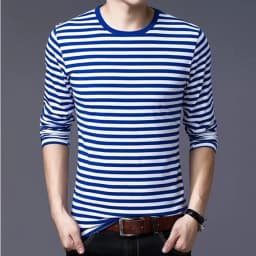 Men t-shirt for men clothing harajuku Women's t-shirt Slim Fit cotton Stripe Long sleeve tshirt Plus Size fashion T-shirts top