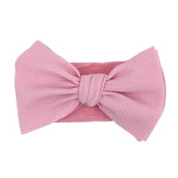Solid Big Bow Topknot Headband for Baby Girls Elastic Nylon Hair Bands Handmade Newborn Fashion Turban Headwraps Accessories
