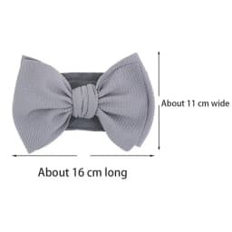 Solid Big Bow Topknot Headband for Baby Girls Elastic Nylon Hair Bands Handmade Newborn Fashion Turban Headwraps Accessories