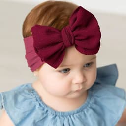 Solid Big Bow Topknot Headband for Baby Girls Elastic Nylon Hair Bands Handmade Newborn Fashion Turban Headwraps Accessories