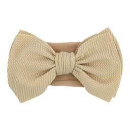 Solid Big Bow Topknot Headband for Baby Girls Elastic Nylon Hair Bands Handmade Newborn Fashion Turban Headwraps Accessories